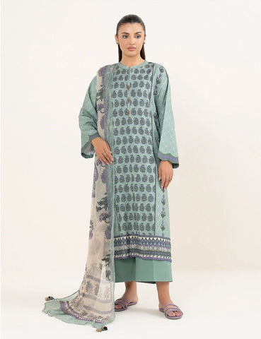 Unstitched printed 3pc Linen