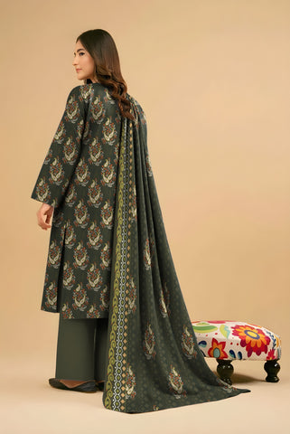 Unstitched printed 3pc vintex peach