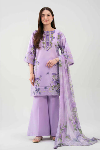 lilac printed lawn 3pc