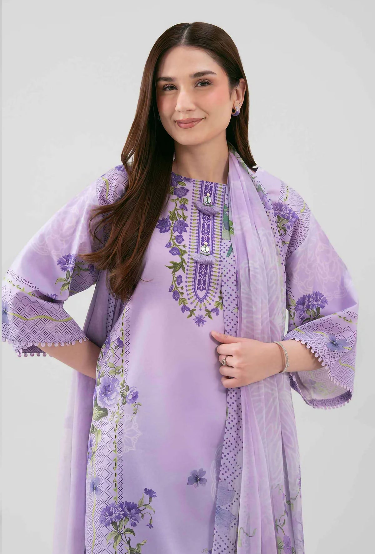 lilac printed lawn 3pc
