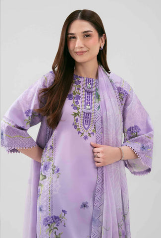 lilac printed lawn 3pc