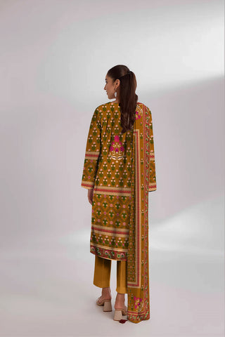 Unstitched printed 3pc vintex peach