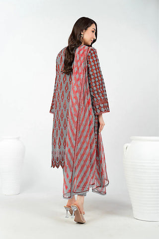 Unstitched printed 3pc vintex peach