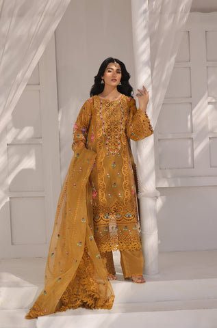 mustard yellow  premium lawn Z-745
