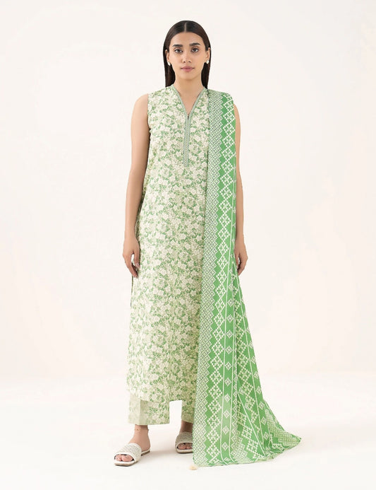 Unstitched printed 3pc Linen