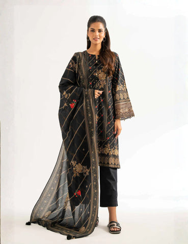 Unstitched printed 3pc khaddar