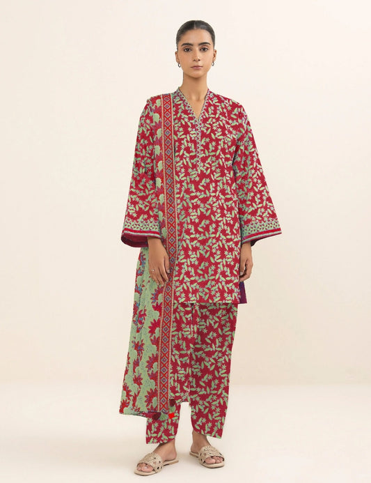 Unstitched printed 3pc Linen