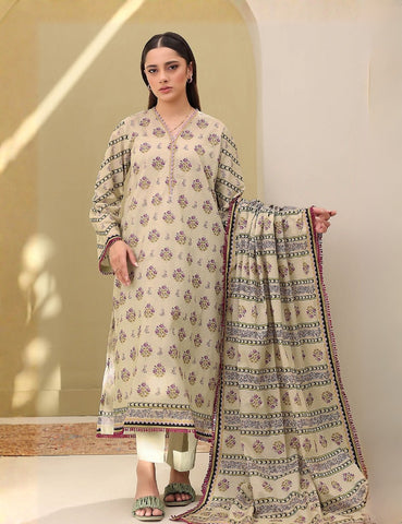 Unstitched printed 3pc Linen
