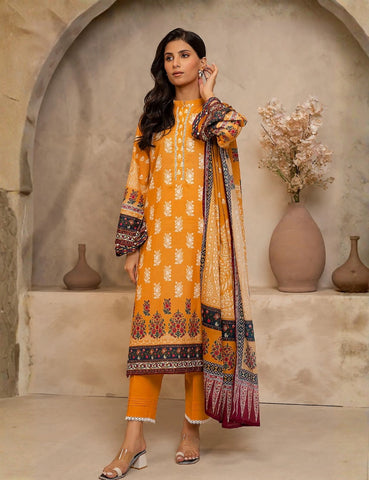 Unstitched printed 3pc Linen