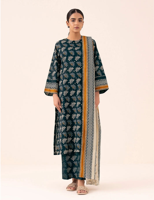 Unstitched printed 3pc Linen