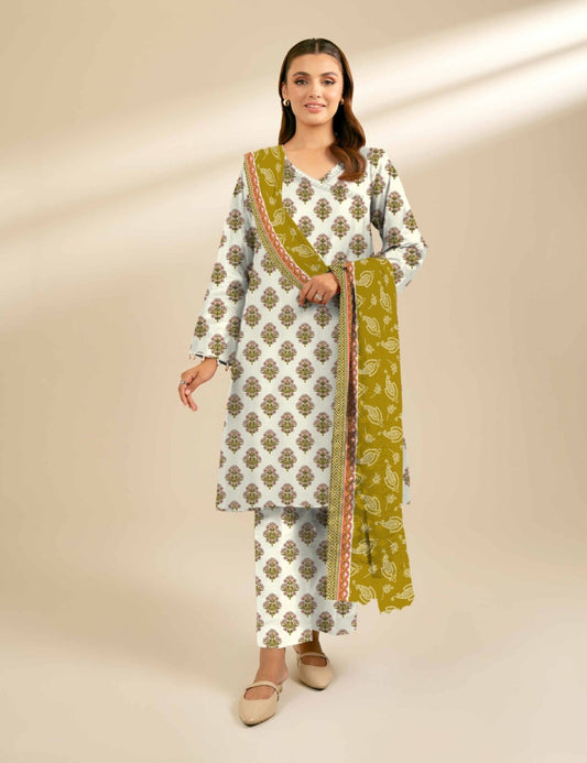 Unstitched printed 3pc Linen