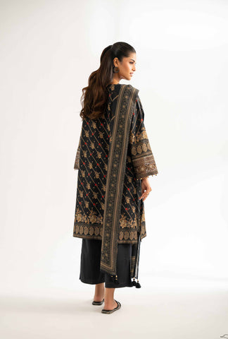 Unstitched printed 3pc khaddar