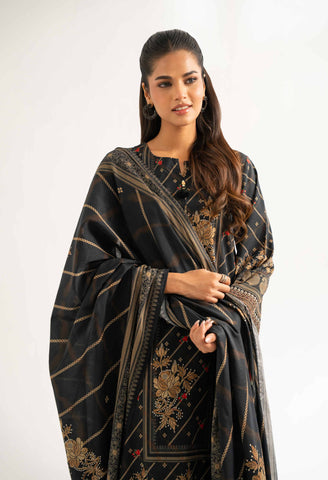 Unstitched printed 3pc khaddar