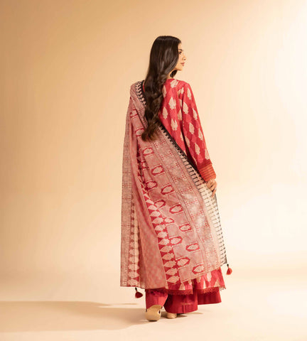 Unstitched printed 3pc khaddar