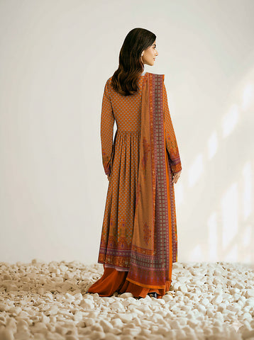 Unstitched printed 3pc khaddar
