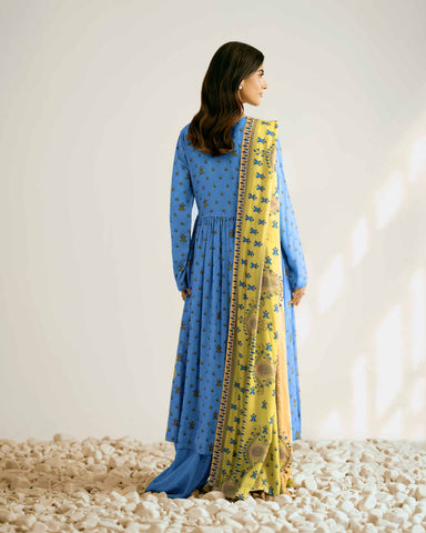 Unstitched printed 3pc khaddar