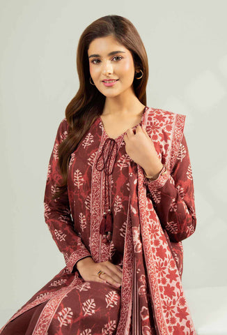 Unstitched printed 3pc khaddar