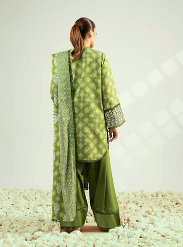 Unstitched printed 3pc khaddar
