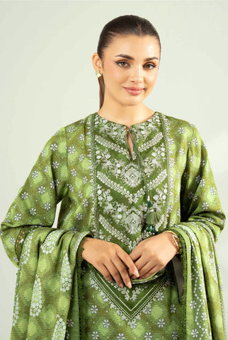 Unstitched printed 3pc khaddar