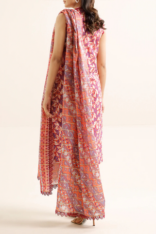 Unstitched printed 3pc khaddar