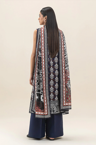 Indigo navy printed 3pc Linen