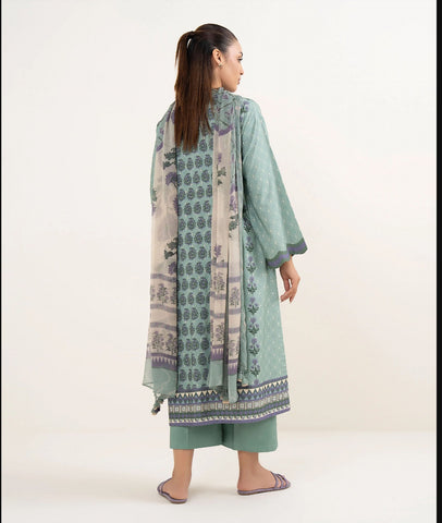 Unstitched printed 3pc Linen
