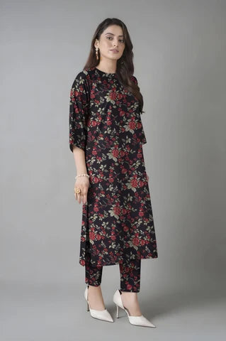 Unstitched printed 3pc vintex peach