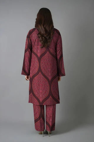 Unstitched printed 3pc vintex peach