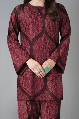 Unstitched printed 3pc vintex peach