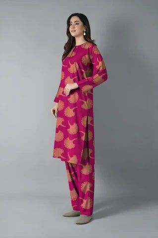 Unstitched printed 3pc vintex peach