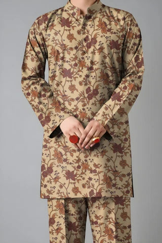 Unstitched printed 3pc vintex peach