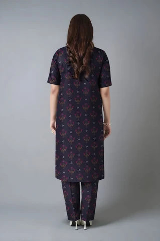 Unstitched printed 3pc vintex peach