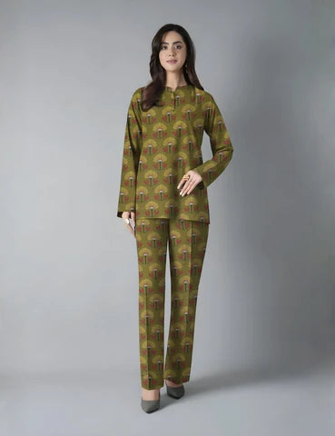 Unstitched printed 3pc vintex peach