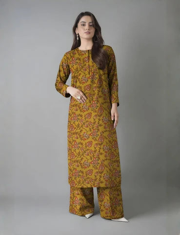 Unstitched printed 3pc vintex peach