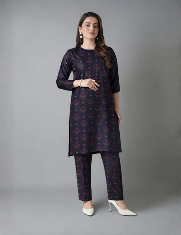 Unstitched printed 3pc vintex peach