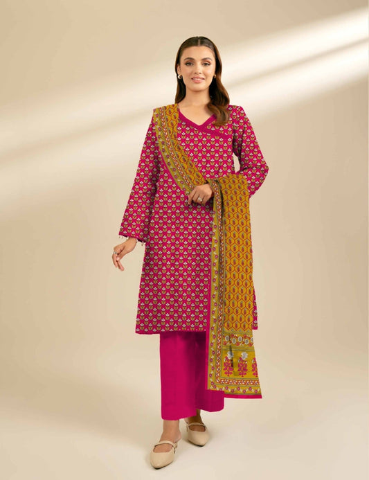Unstitched printed 3pc Linen