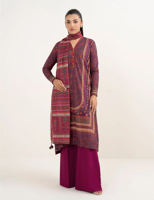 Unstitched printed 3pc Linen