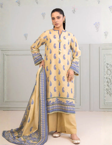 Unstitched printed 3pc Linen