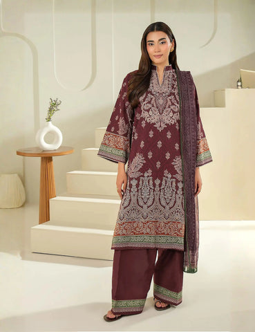 Unstitched printed 3pc Linen