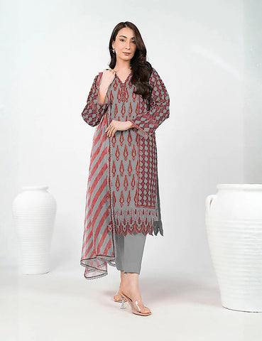 Unstitched printed 3pc vintex peach