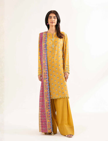 Unstitched printed 3pc Linen