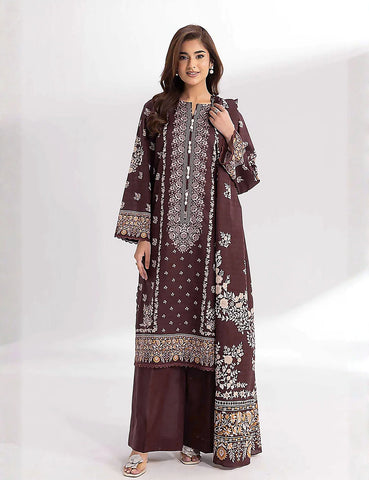 Unstitched printed 3pc Linen