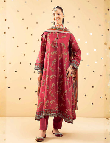 Unstitched printed 3pc Linen