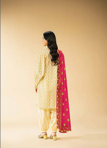 Unstitched printed 3pc Linen