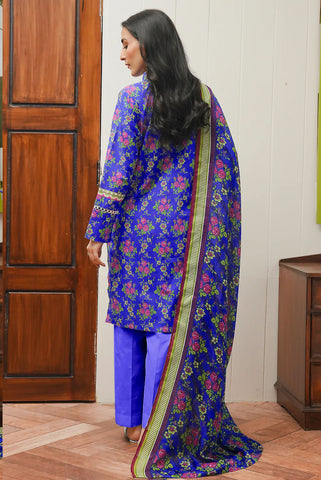 Unstitched printed 3pc Linen