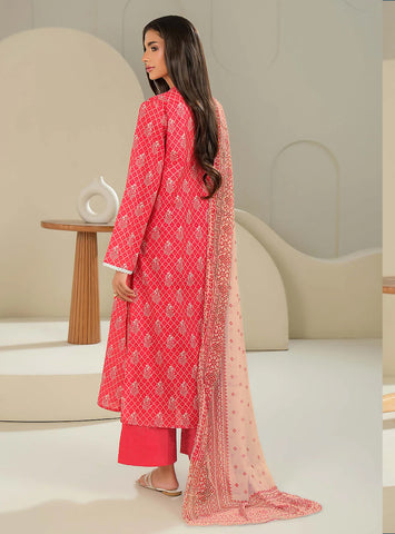 Unstitched printed 3pc Linen