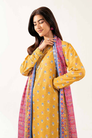 Unstitched printed 3pc Linen