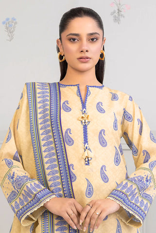 Unstitched printed 3pc Linen
