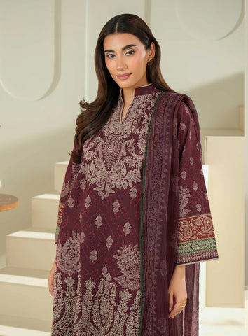 Unstitched printed 3pc Linen