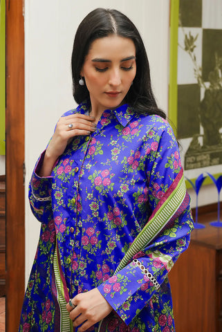 Unstitched printed 3pc Linen